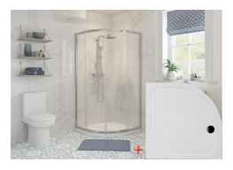 900mm Quadrant Shower Enclosure c/w Shower Tray